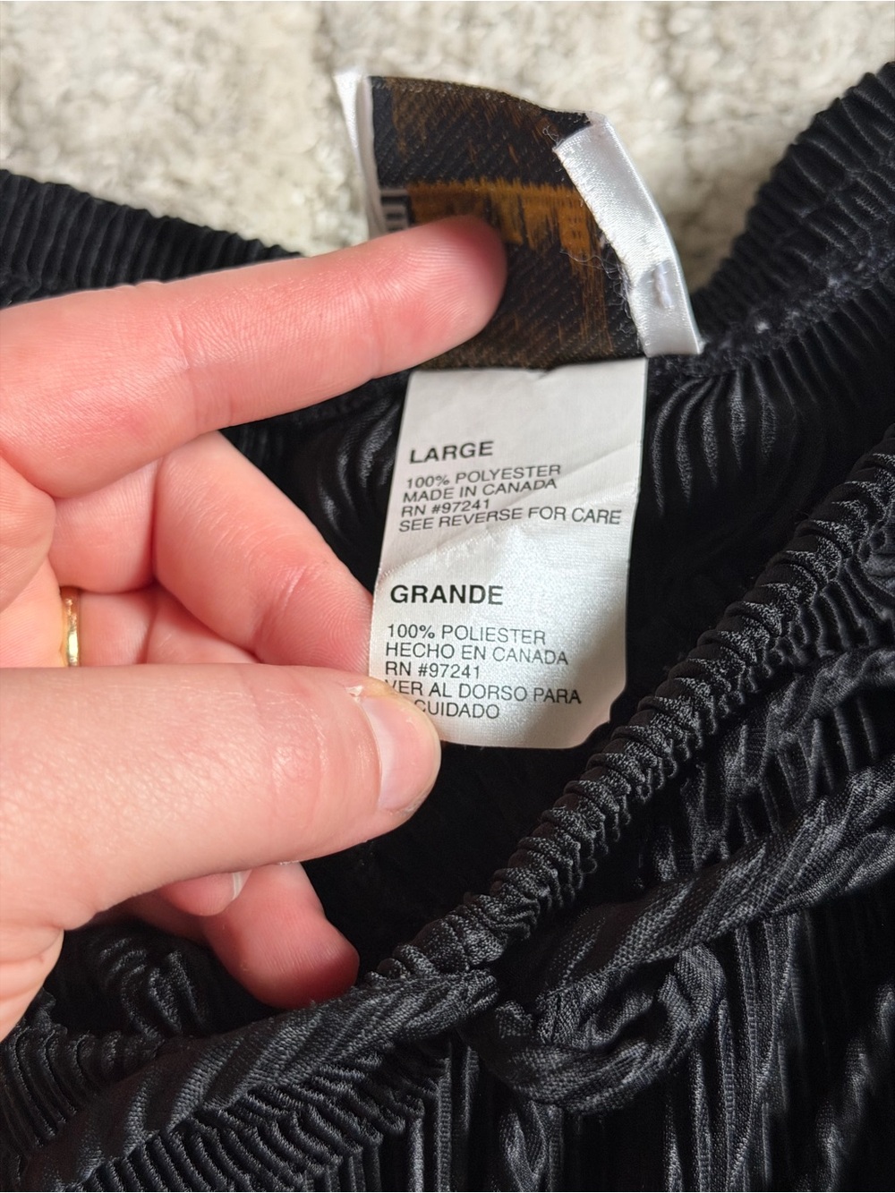 Women's Black Ribbed Drawstring Joggers - Picture 7 of 9